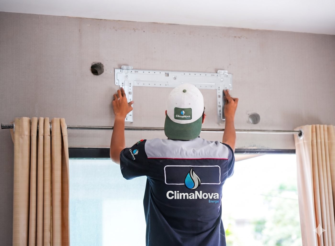 Technicien ClimaNova sur chantier
